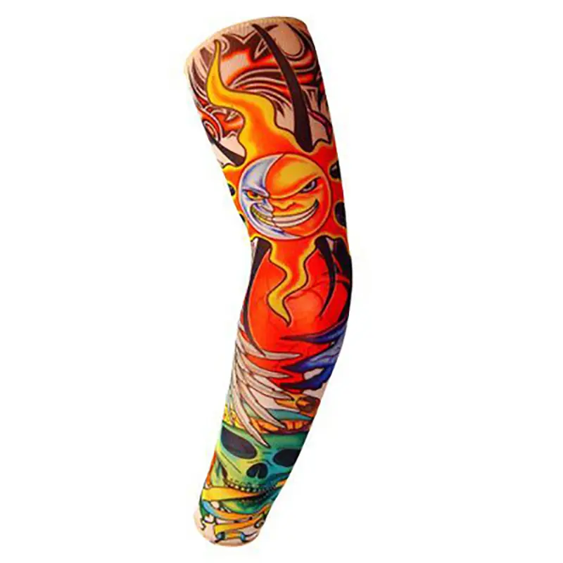 6 PCS New Nylon Elastic Fake Temporary Tattoo Sleeve Designs Body Arm Stockings Tatoo for Cool Men Women Drop shipping