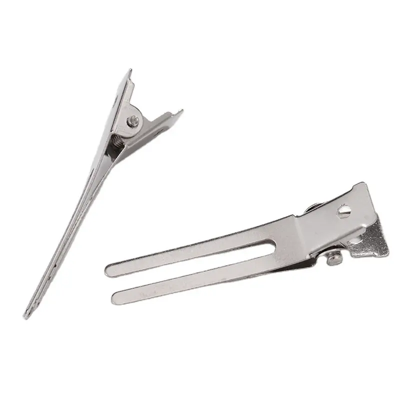 20pcs/set 45mm Double Prong Alligator Hair Clips Flat Metal Boutique Hairpins with No Teeth for DIY Hair Styling Accessory