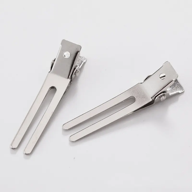 20pcs/set 45mm Double Prong Alligator Hair Clips Flat Metal Boutique Hairpins with No Teeth for DIY Hair Styling Accessory