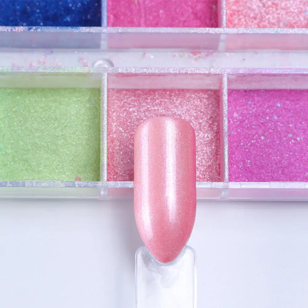 1 Box Chrome Nail Art Glitter Pigment Mirror Dipping Powder Super-fine Colorful Shimmer Pearl Powder Nail Decor Dust