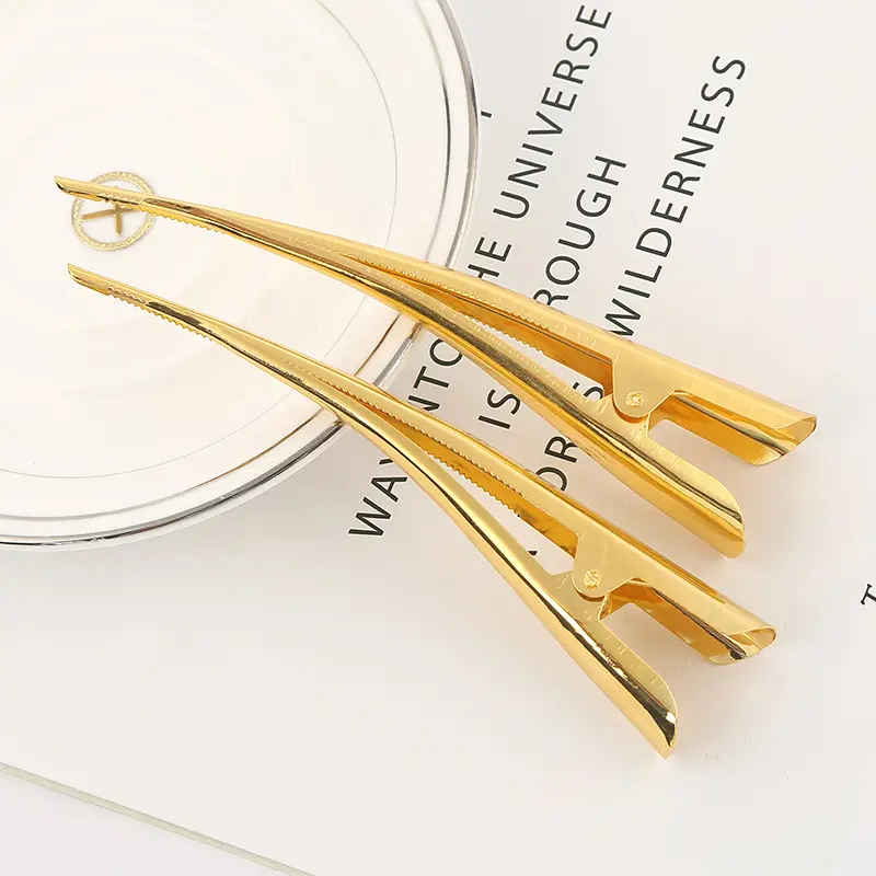 2 Pcs Black Metal Non-slip Crocodile Clip Hair Clip Hairdressing Styling Tool Hair Styling Accessories Women Barrettes