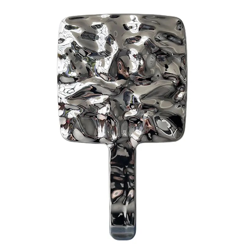 Electroplated Handle Makeup Mirrors Beauty Portable Round Hand Square Hand Small Make Up Mirror