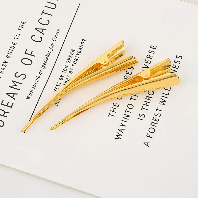2 Pcs Black Metal Non-slip Crocodile Clip Hair Clip Hairdressing Styling Tool Hair Styling Accessories Women Barrettes