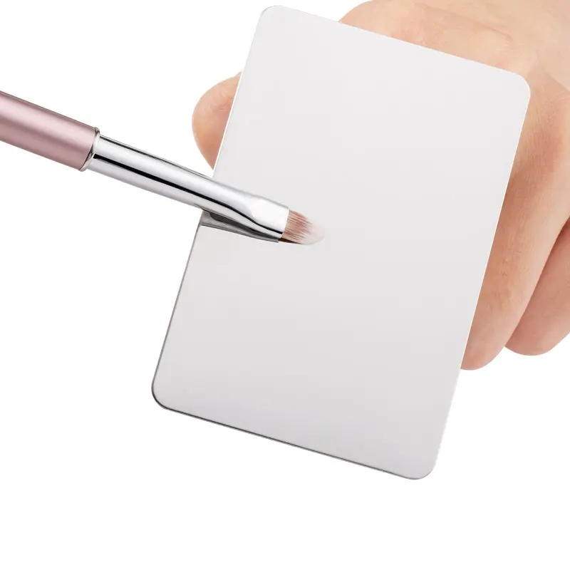 1PC Salon Manicure Finger Ring Color Palette Makeup Cream Foundation Mixing Palette Cosmetic Make up Tool Stainless Steel Plate