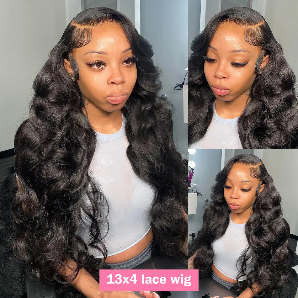 250 Density 13x6 Hd Lace Frontal Wig Body Wave Human Hair Wig 30 40 Inches Loose Wave Lace Front Wig Preplucked For Black Women