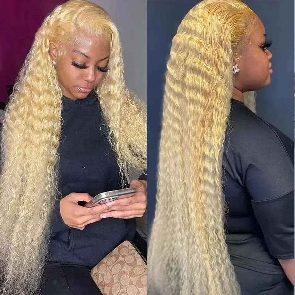613 Curly Lace Front Wig 13x6 Human Hair 30 38 Inch 13x4 Hd Lace Frontal Wig 200 Density  Water Wave Pre Plucked Wigs For Women