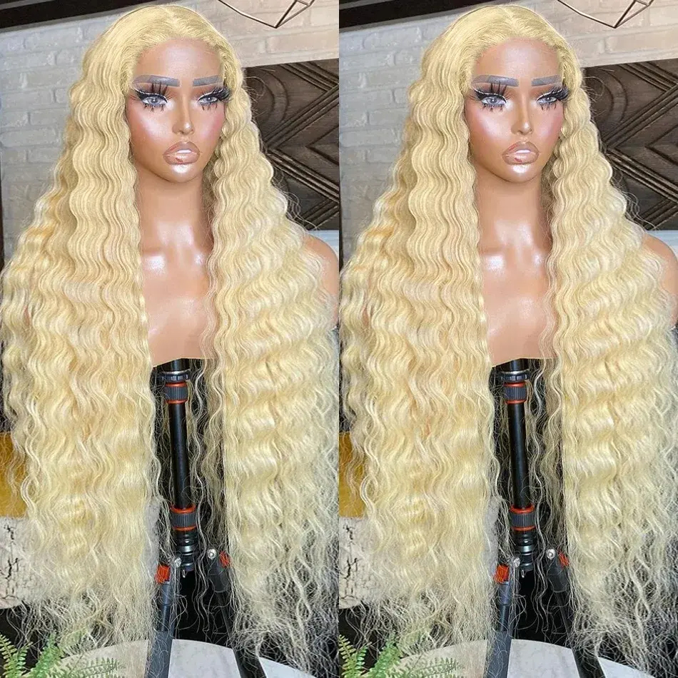 613 Curly Lace Front Wig 13x6 Human Hair 30 38 Inch 13x4 Hd Lace Frontal Wig 200 Density  Water Wave Pre Plucked Wigs For Women