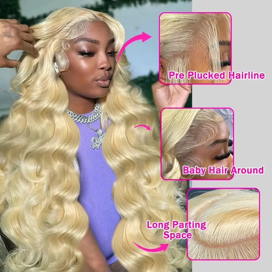 613 Honey Blonde Wig Human Hair 30 Inch 13x6 Hd Lace Frontal Wig 200 Density Body Wave 13x4 Transparent Lace Front Wig For Women