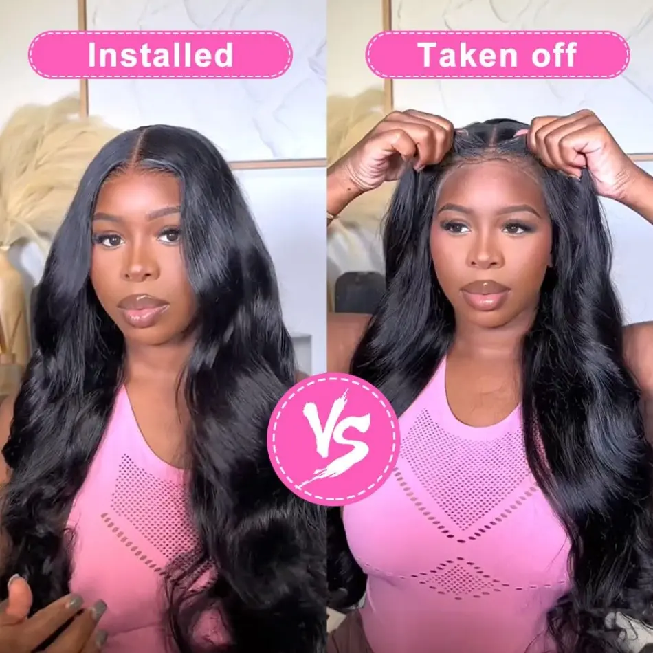 Glueless Preplucked Body Wave Wig Human Hair Ready To Wear 4x4 5x5 Lace Closure Wig Loose Wave Lace Front Wig 40 Inches Long Wig