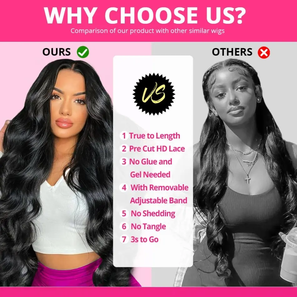 Glueless Preplucked Body Wave Wig Human Hair Ready To Wear 4x4 5x5 Lace Closure Wig Loose Wave Lace Front Wig 40 Inches Long Wig