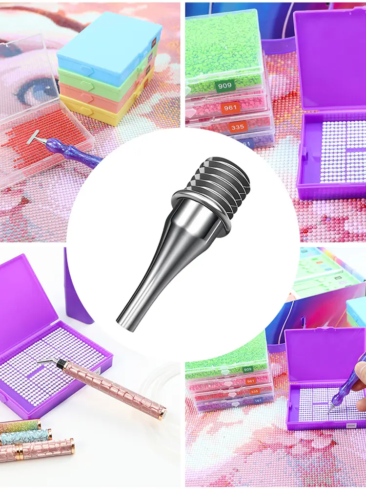 Stainless Steel Threaded Tip Multifunctional Diamond Art Pen Tip Stainless Steel Diamond Painting Dot Drill Tool for DIY Crafts