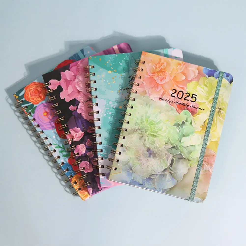 2025 A5 Notebook with Monthly Tabs Weekly Planner Notebook Calendar Planner for Office School