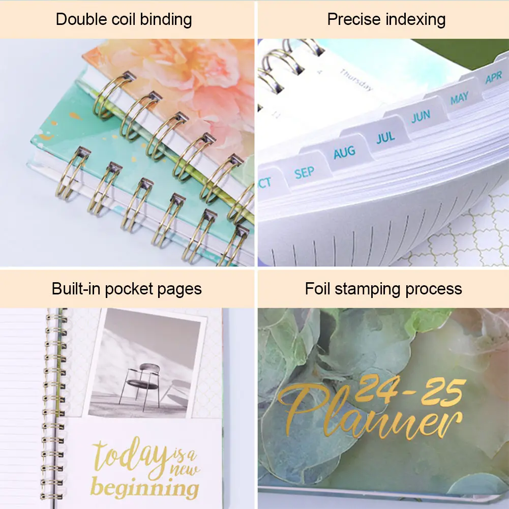 2025 A5 Notebook with Monthly Tabs Weekly Planner Notebook Calendar Planner for Office School