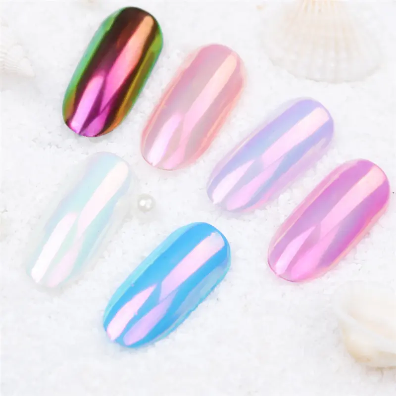 2023 New Nail Glitter Pearl Neon Pink Rub for Nails Jewelry Glitter Pink Color Shell Powder Mermaid Pearl Mirror Powder