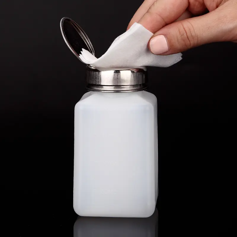 1Pcs 200ML Portable Press Empty Refillable Bottle Liquid Alcohol Pump UV Gel Nail Polish Cleaner Acetone Water Remover Dispenser