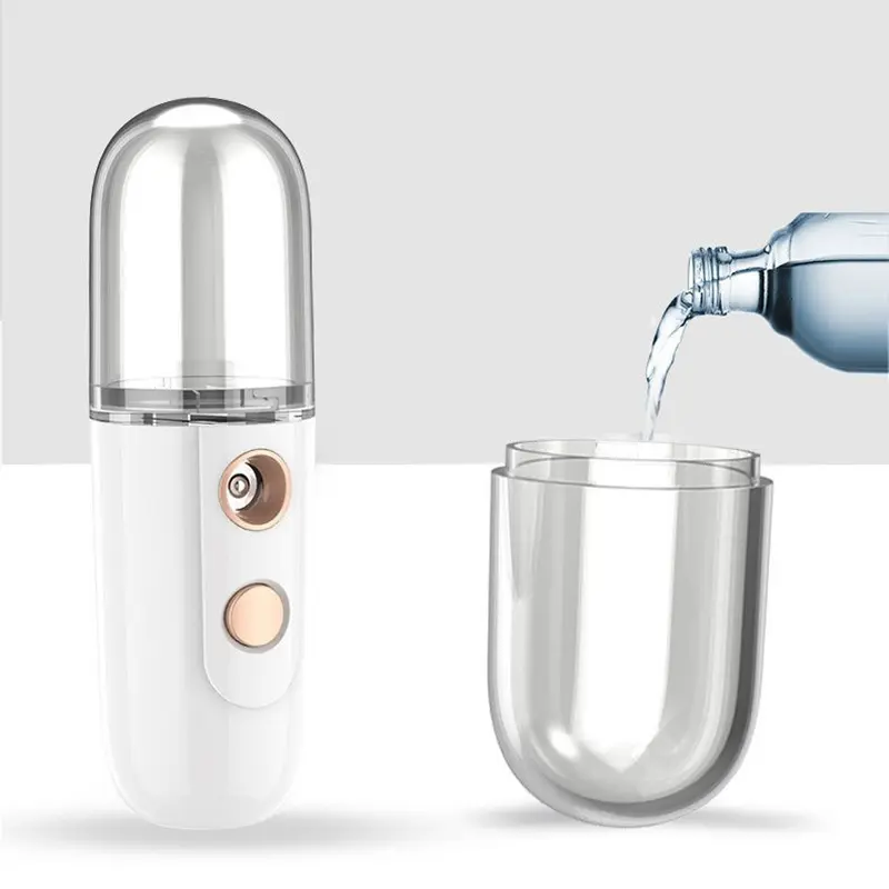 Mini Portable Humidifier Nano Mister Facial Steamer Device Beauty Spray Hydrating Apparatus Cold Spray Apparatus Rechargeable