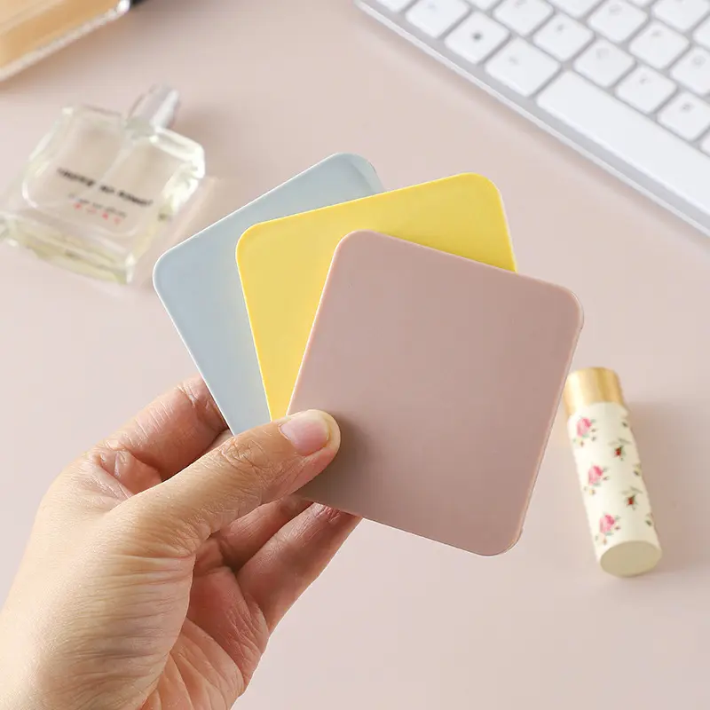 2-face Makeup Mirror Square Portable Cute Girl's Gift Hand Mini Mirror Pocket Double-sided Makeup Mirror Compact Multiple Colors
