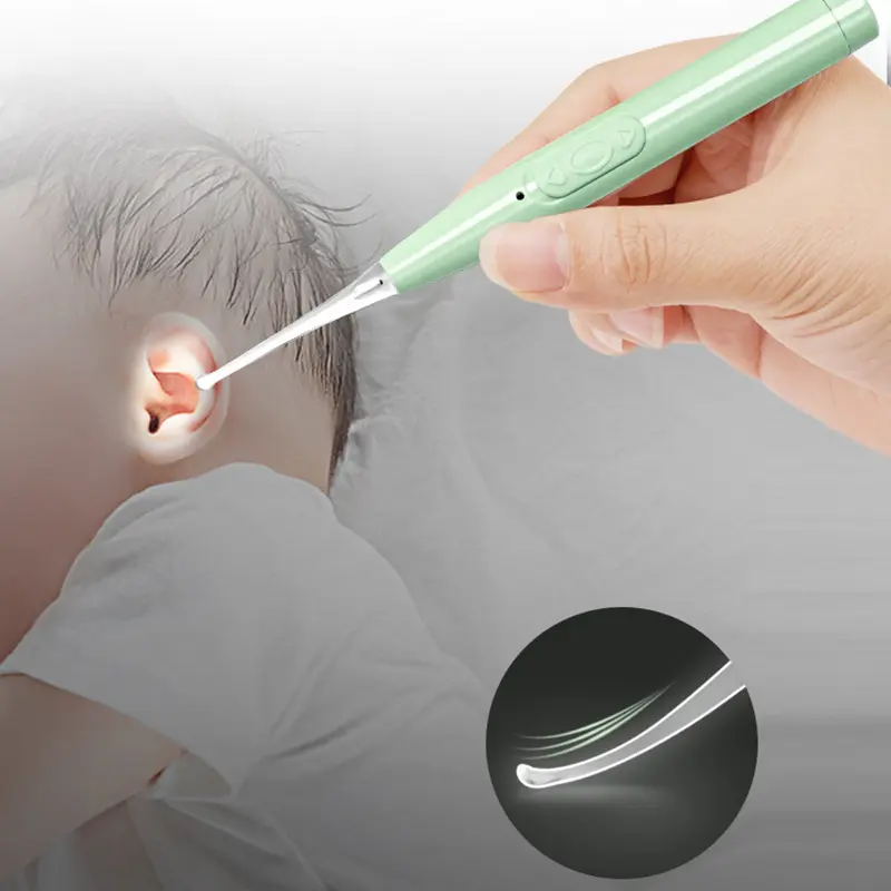 Baby Ear Cleaner Spoon LED Flash Light Ear Wax Curette Picker Visual Children Earpick Eer Wax Dig Remover Ear Nose Novel Tweezer