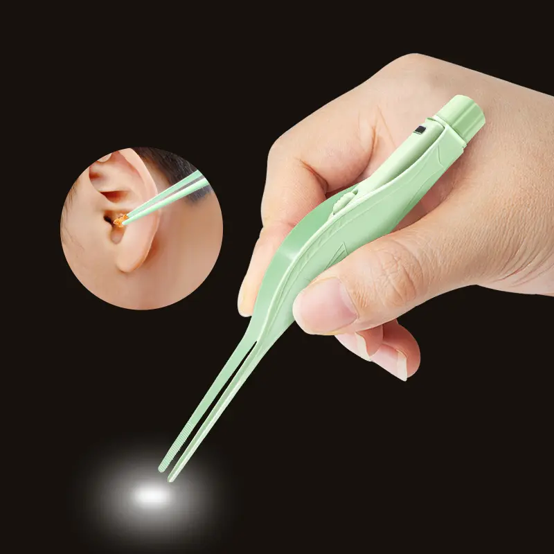 Baby Ear Cleaner Spoon LED Flash Light Ear Wax Curette Picker Visual Children Earpick Eer Wax Dig Remover Ear Nose Novel Tweezer