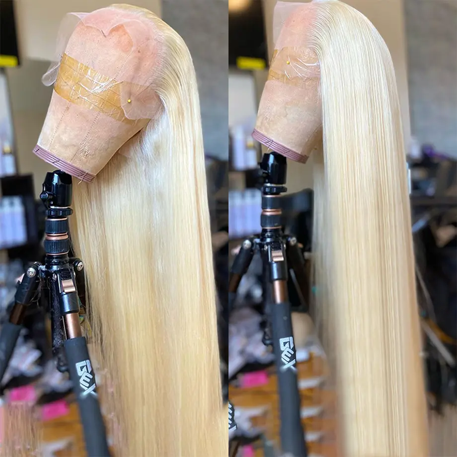 200 Density 13x4 Straight 613 Honey Blonde Lace Front Human Hair Wig 100% 30 36 Inch Colored Wig 13x6 HD Lace Frontal Wigs