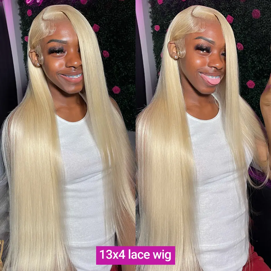 200 Density 13x4 Straight 613 Honey Blonde Lace Front Human Hair Wig 100% 30 36 Inch Colored Wig 13x6 HD Lace Frontal Wigs