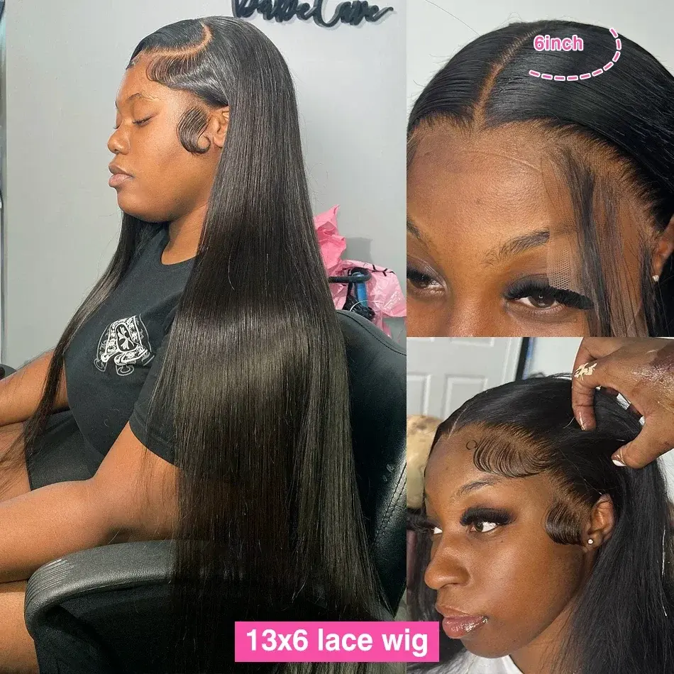 250 Density 30 40 Inch Bone Straight Human Hair Wigs For Black Women 13x4 13x6 Hd Straight Lace Frontal Wig Pre plucked