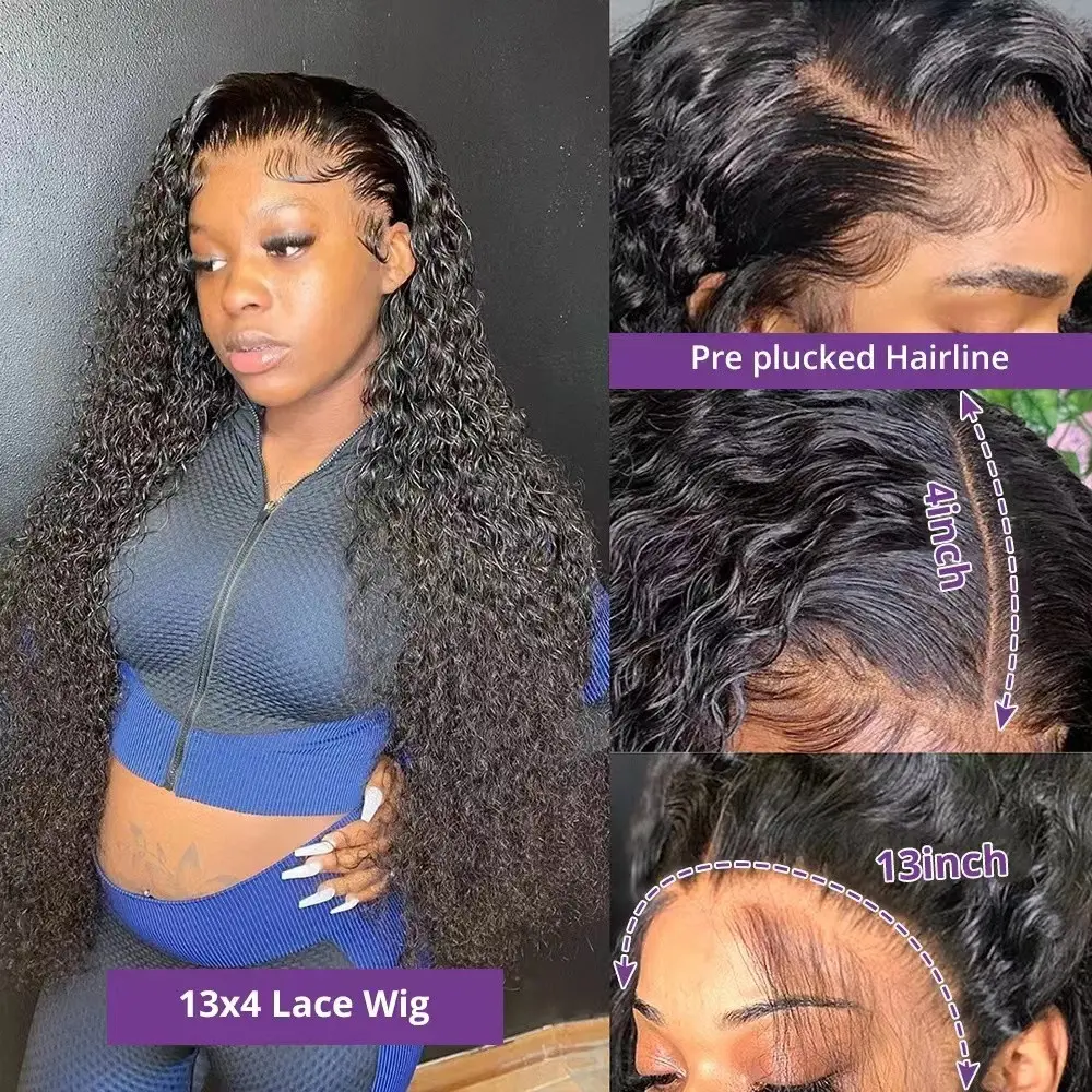 30 40 Inch Deep Wave Lace Frontal Wig 13x4 13x6 Hd Curly Human Hair Lace Front Wigs For Black Women Water Wave Pre Plucked Wigs