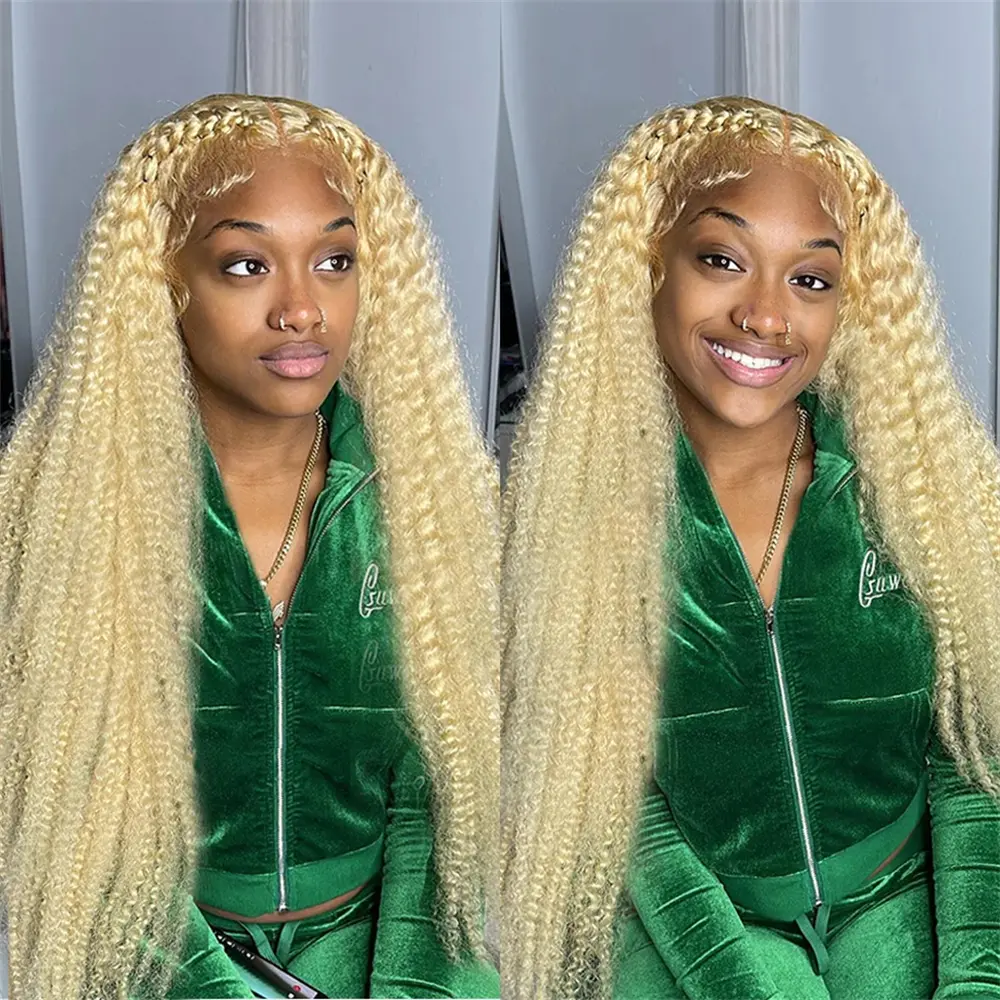 613 HD Lace Frontal Wig 13x6 Deep Wave Lace Front Human Hair Wig Honey Blonde Curly Wigs Colored Water Wave Wigs For Women