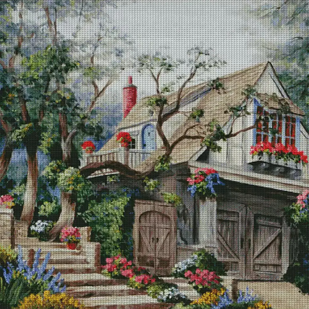Full Embroidery Egyptian Cotton Thread 14CT Home Cross Stitch Kit Art 75x75cm