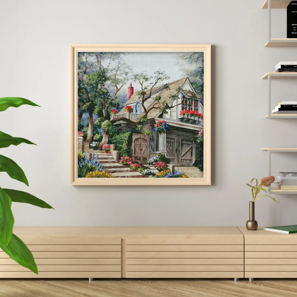 Full Embroidery Egyptian Cotton Thread 14CT Home Cross Stitch Kit Art 75x75cm