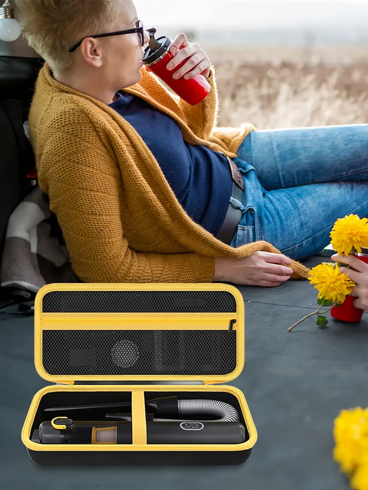Car Vacuum Hard Case Dual Zipper Hard Storage Case Handheld Car Vacuum Storage Bag for Fanttik Slim V8/V10 Accessories
