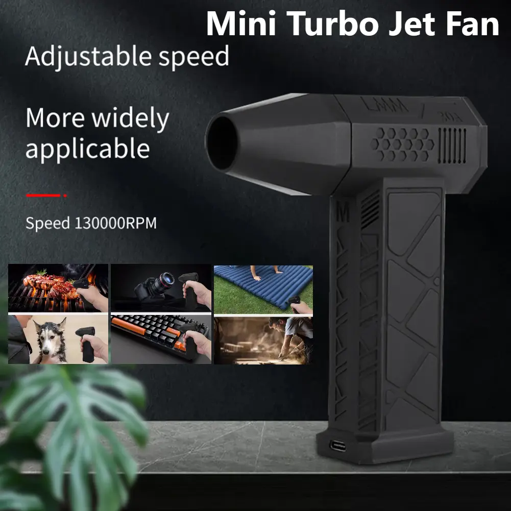 New Mini Turbo Jet Fan Electric Air Duster 130000RPM Wind Speed 52m/s Car Computer Cleaning Portable Turbo Violent Blower Tools