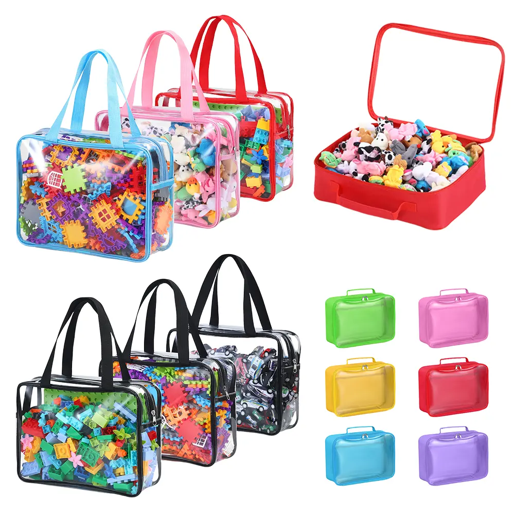 6Pcs PVC Storage Bag Dust-Proof & Waterproof Board Game Storage Bag Clear Organizer Bags for Board Games Building Blocks Puzzles