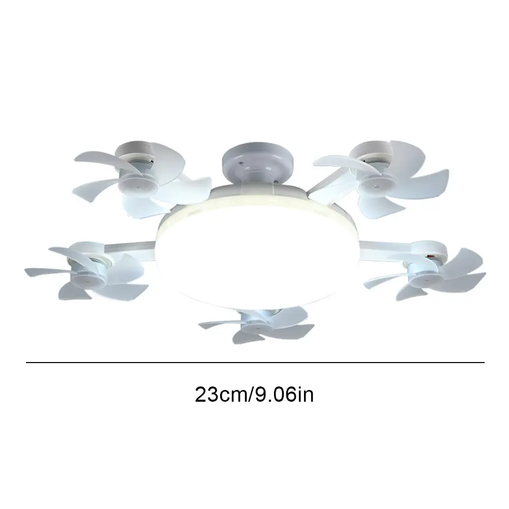 Screw-in Socket Light Fan with Remote Control Ceiling Fan Lamp 3 Wind Speeds for Living Room Bedroom Kitchen