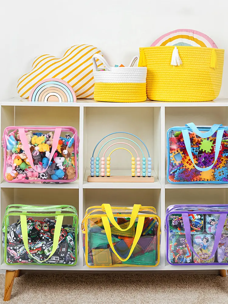 6Pcs PVC Storage Bag Dust-Proof & Waterproof Board Game Storage Bag Clear Organizer Bags for Board Games Building Blocks Puzzles