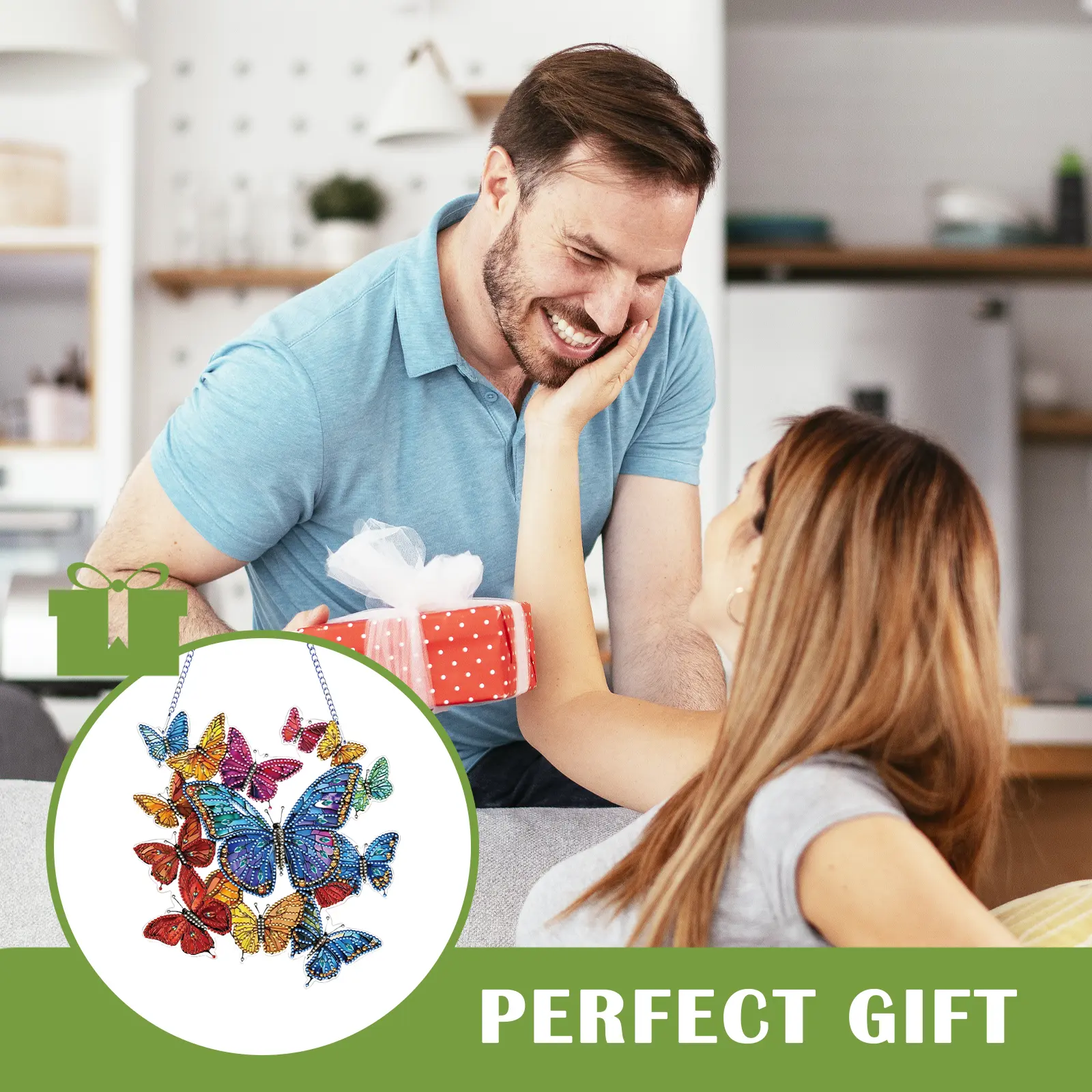 2D/Flat DIY Hanging Diamond Art Kits Diamond Painting Set Rhinestone Diamond Art Window Pendants Home Wall Decoration Crafts
