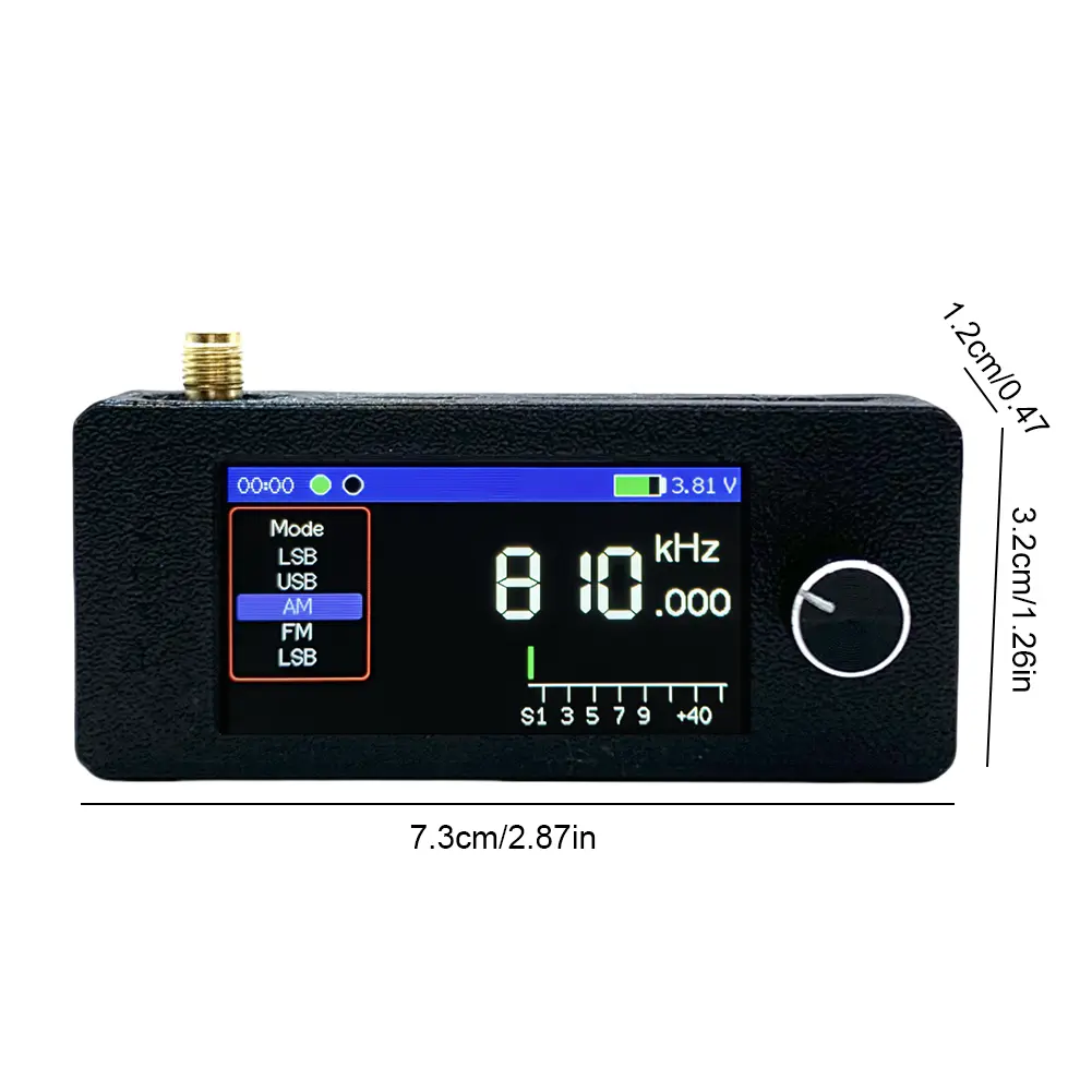 SI4732 0.5-108mhz Mini Radio LSB USB AM FM All Band Radio Receiver 1.9inch IPS Screen HF SW MW VHF Radio with External Speaker