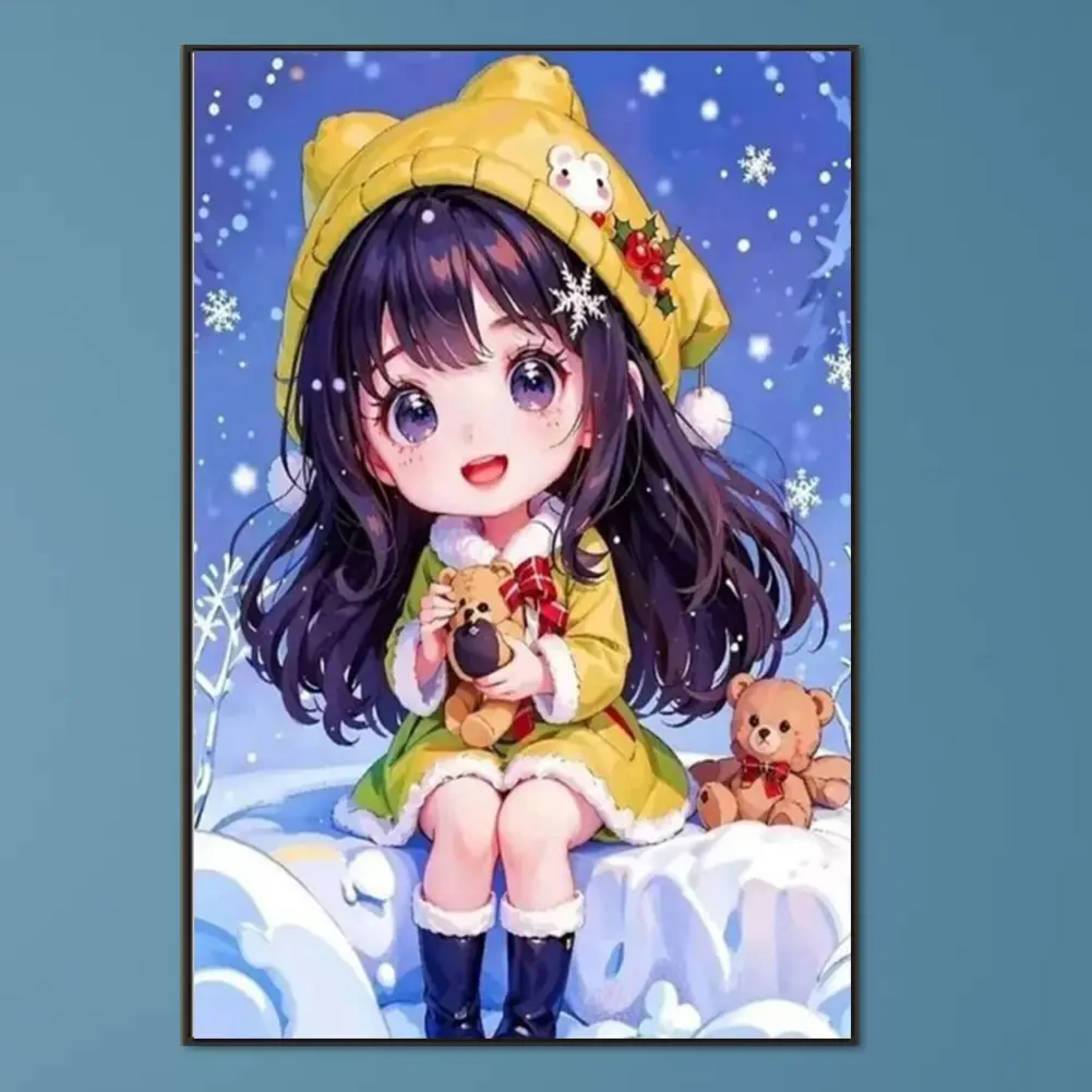 5D DIY Full Square Drill Diamond Painting Girl Kit Home Decor Art 45x65cm