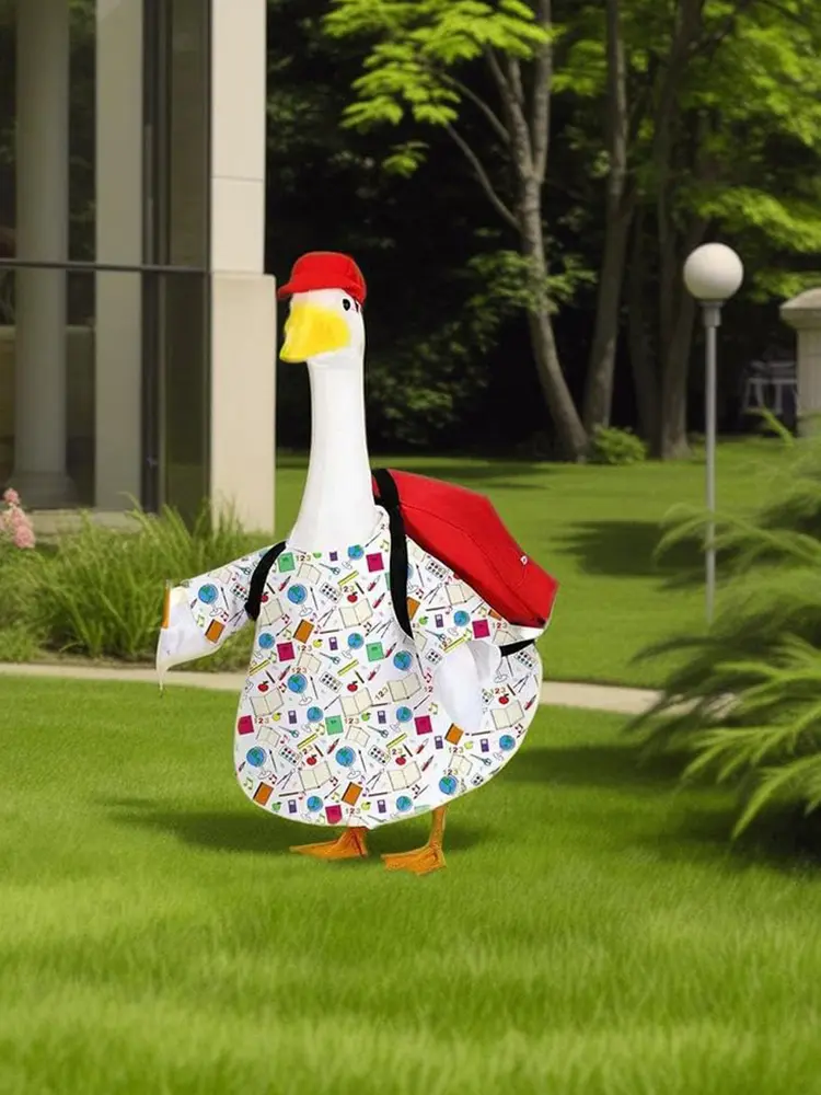 Back To School Porch Goose Outfits Goose Statue Clothes Lawn Goose Clothing for Indoor Outdoor Patio Yard Lawn Art Decor