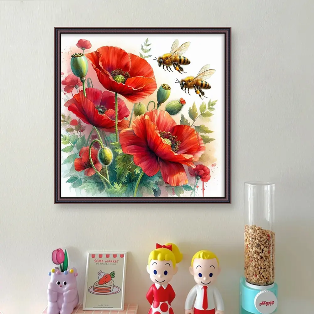 Full Embroidery Eco-cotton Thread 11CT Printed Flower Cross Stitch Kit Art