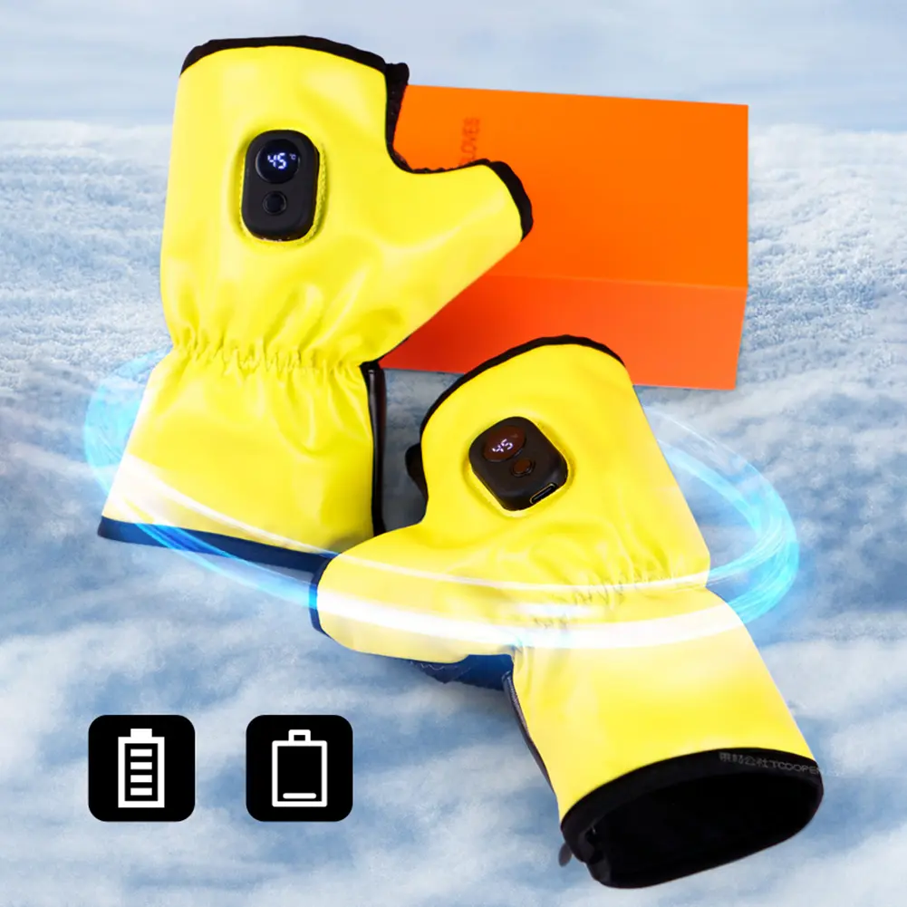 Electric Winter Gloves Fingerless Rechargeable Cold Weather Gloves Thermal Motorcycle Gloves for Men Women