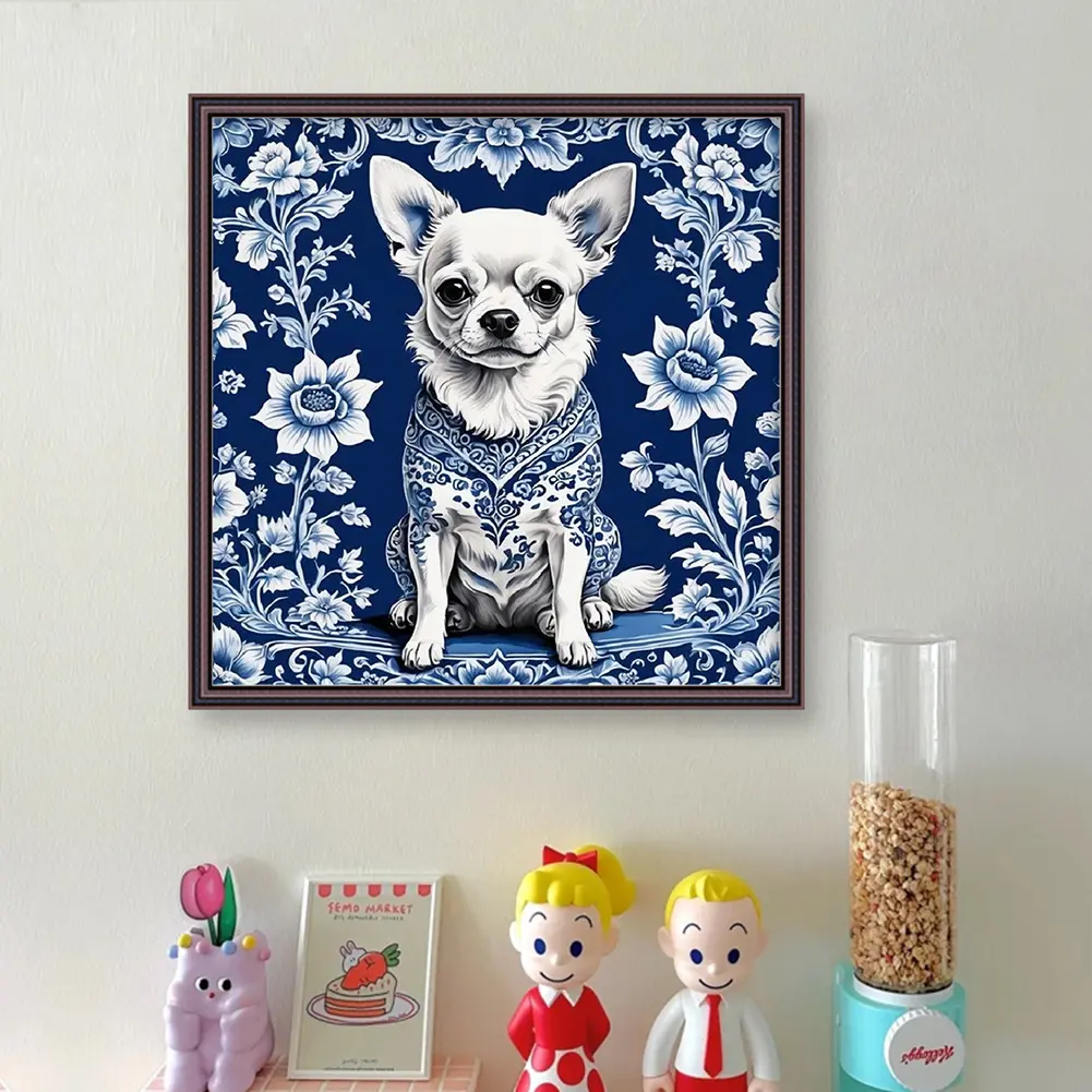 Full Embroidery Eco-cotton Thread 11CT Printed Porcelain Cross Stitch Kit Art