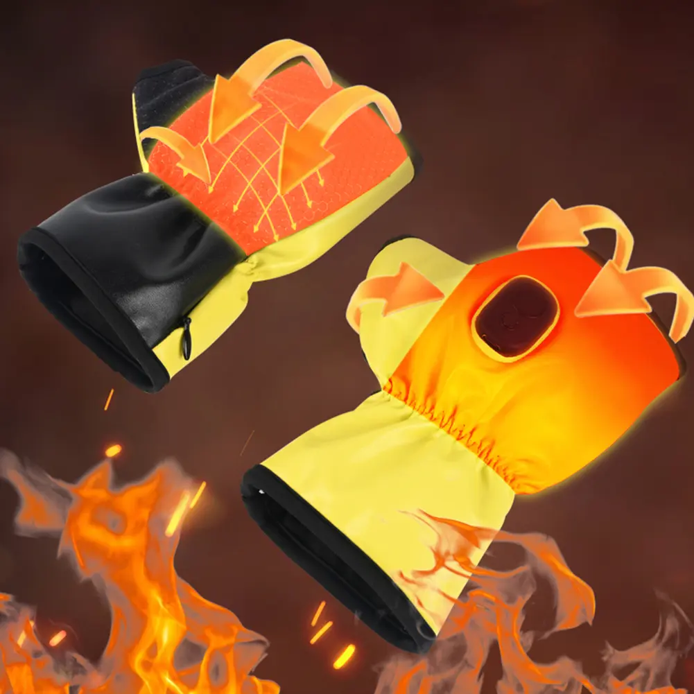Electric Winter Gloves Fingerless Rechargeable Cold Weather Gloves Thermal Motorcycle Gloves for Men Women