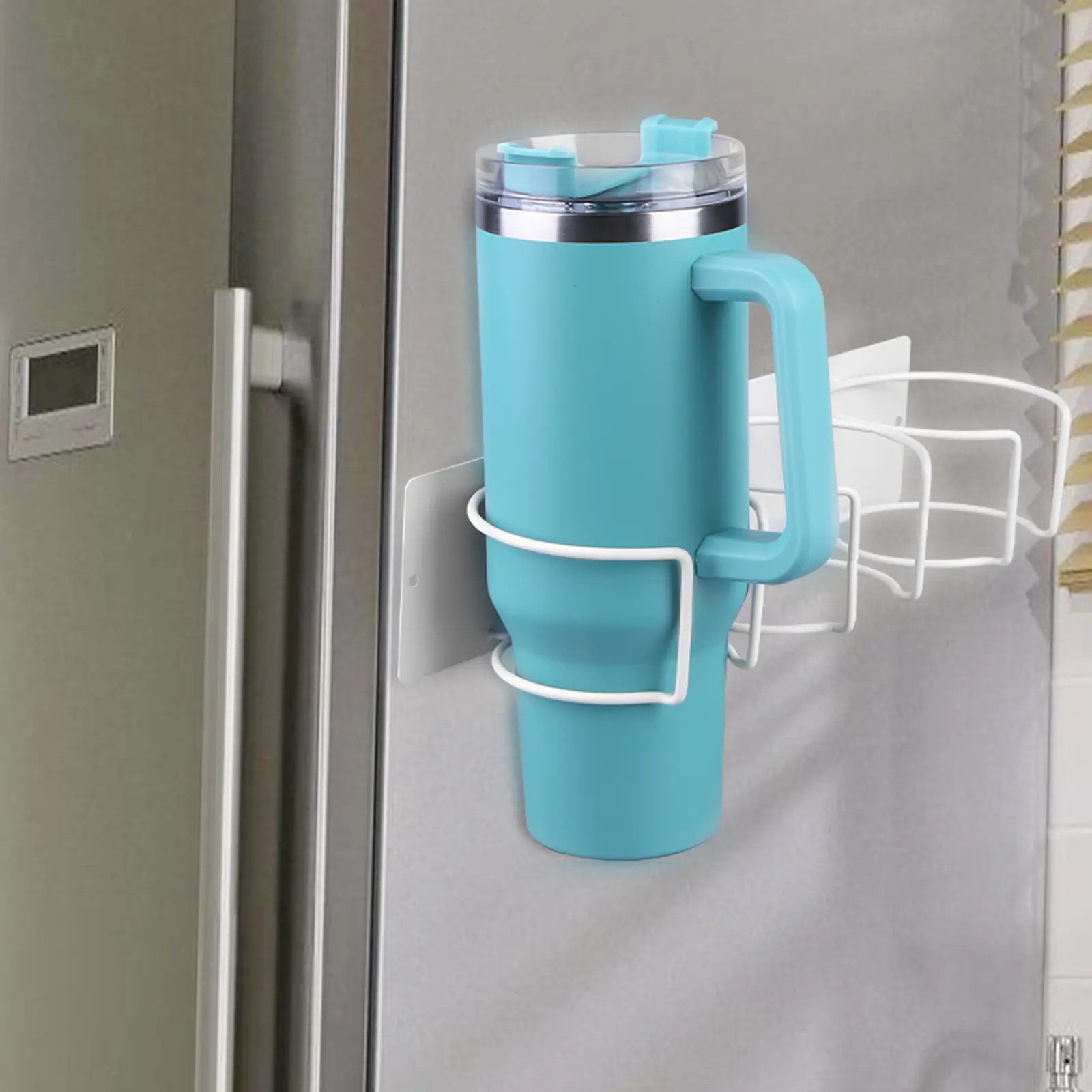 Magnetic Cup Holder Water Bottle Organizer Holder Holds 3 Cups Cup Storage Rack Cup Organizer Holder for Stanley 40 Oz Cups