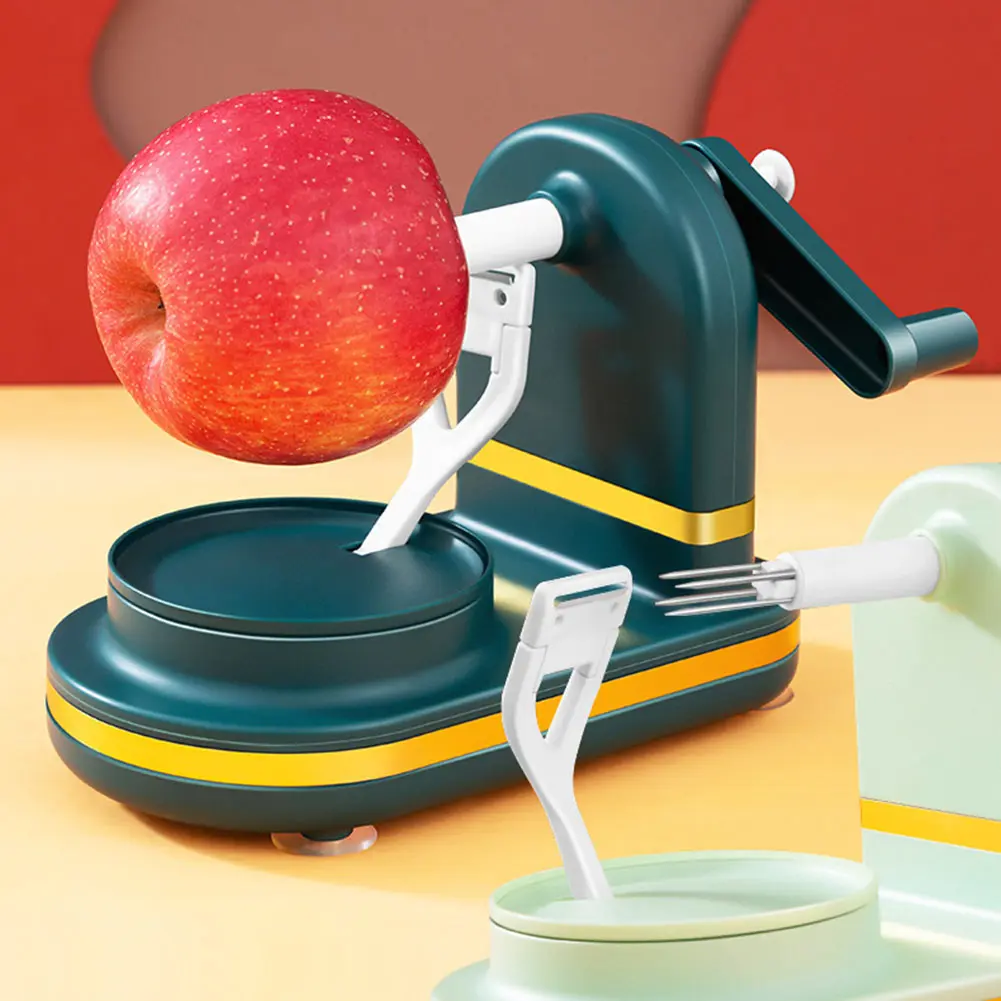Manual Food Crusher Bottom Suction Cup with Stainless Steel Blades Fruit Cutter Slicer Food Peeler Slicer for Household Supplies