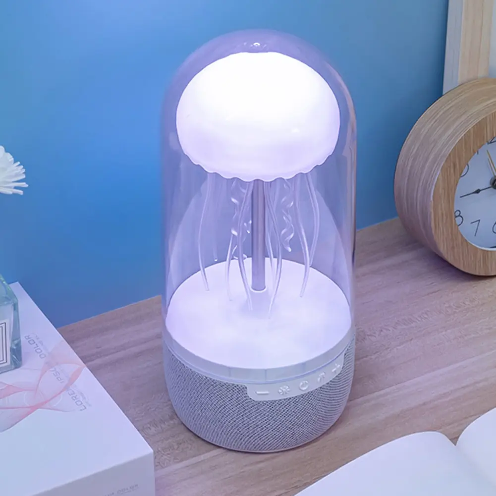 Creative Colorful Jellyfish Lamp Bluetooth Speaker HiFi Stereo 1800mAh Sports Jellyfish Speaker with Lights for Home Office