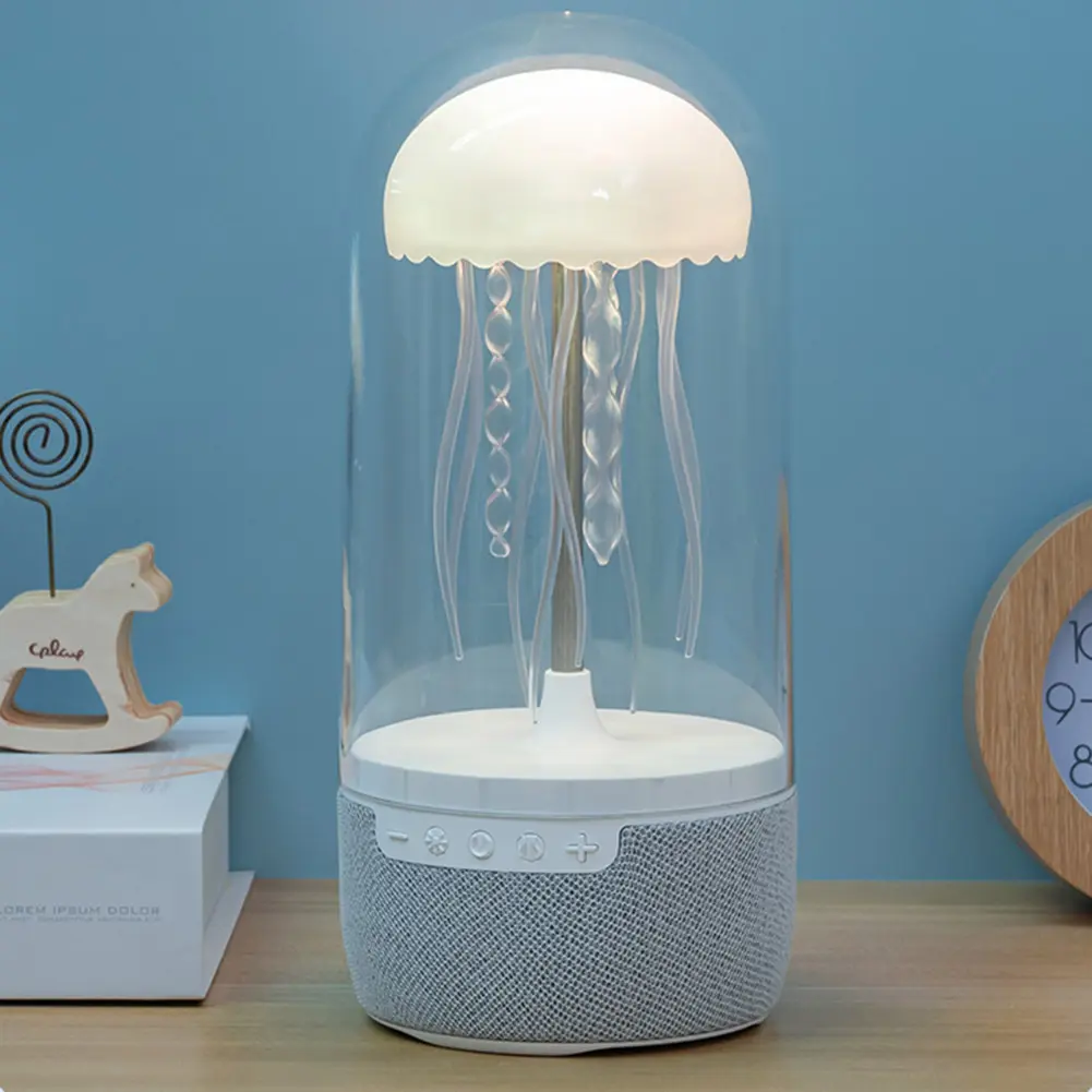 Creative Colorful Jellyfish Lamp Bluetooth Speaker HiFi Stereo 1800mAh Sports Jellyfish Speaker with Lights for Home Office