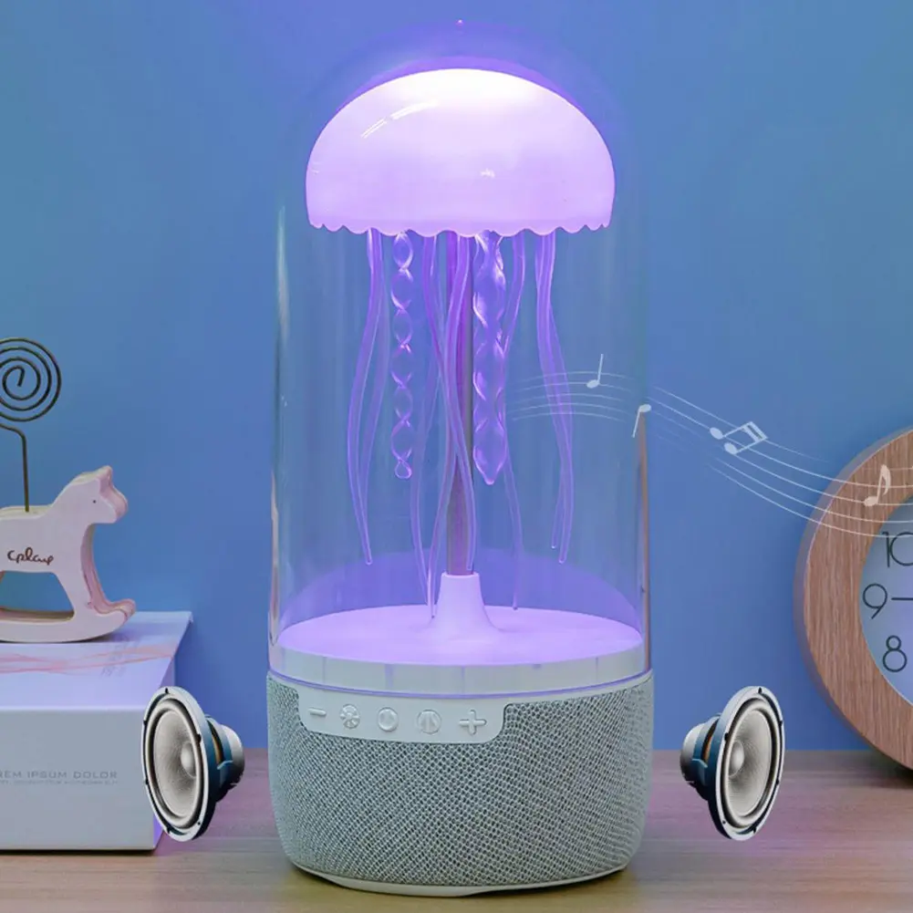 Creative Colorful Jellyfish Lamp Bluetooth Speaker HiFi Stereo 1800mAh Sports Jellyfish Speaker with Lights for Home Office