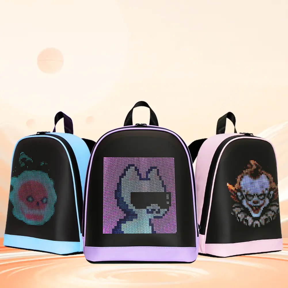 LED Motorcycle Backpack APP Control Portable Backpack Waterproof Outdoor Pixel Screen Bag for Outdoor Travel