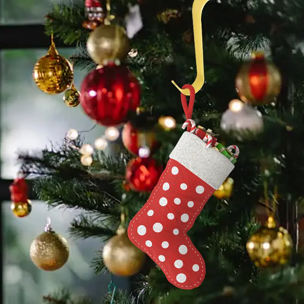 Christmas Fireplace Stocking Hanger Metal Stocking Pendant Hooks Multi-Use Socks Holders Ornament for Home Xmas Party Decor